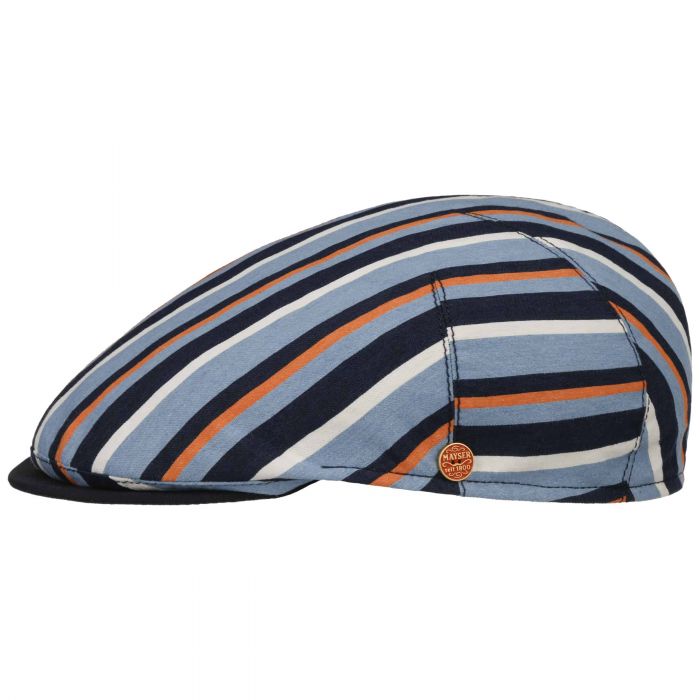 Sidney Stripes Flat Cap blue