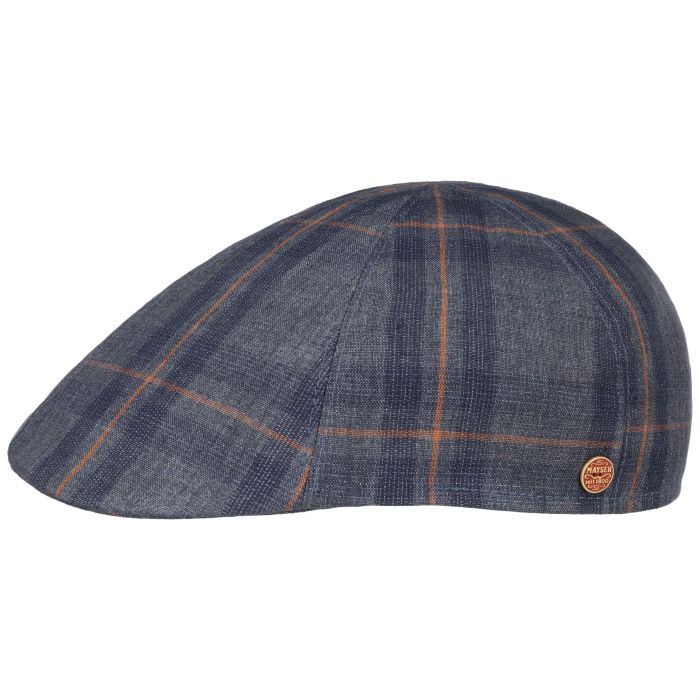 Paddy Kampen Linen Flat Cap navy